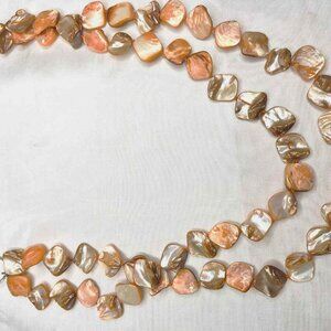 Vintage Mother of Pearl Long Necklace – Natural Shell, 84 cm